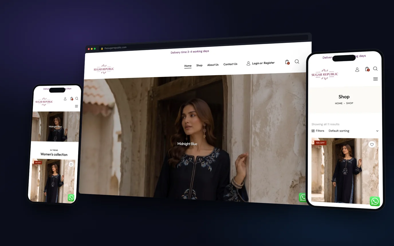 Sugar Republic - Embroidered Silk Suits & Kaftans — app screens